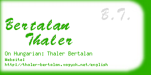 bertalan thaler business card
